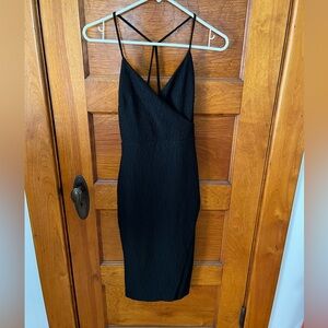 Express black mini wrap dress